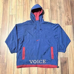 Nike‎ center swoosh windbreaker pullover quarter zip 1/4 zip large white tag